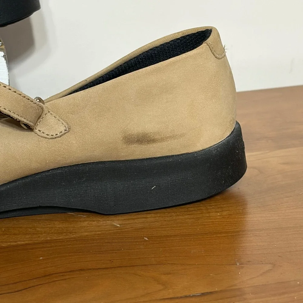 Arcopedico Lytech Mary Jane Flats Tan Beige Comfort Shoes Size 42 9 Portugal